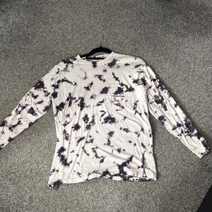 PINK Victoria's Secret Tie-Dye Long Sleeve Tee - White & Black
